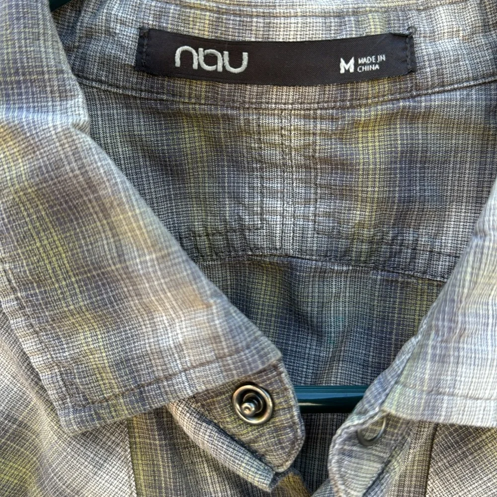 Great cut Nou brand snap button SS plaid shirt - Picture 2 of 6